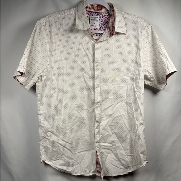 Society of Threads Men's Short Sleeve Button Up Shirt W/Dot Pattern L - Picture 1 of 4